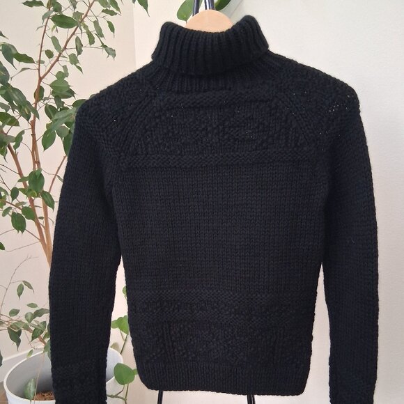 Ralph Lauren Polo Jeans Black 100% Wool Turtleneck Sweater - Picture 6 of 6
